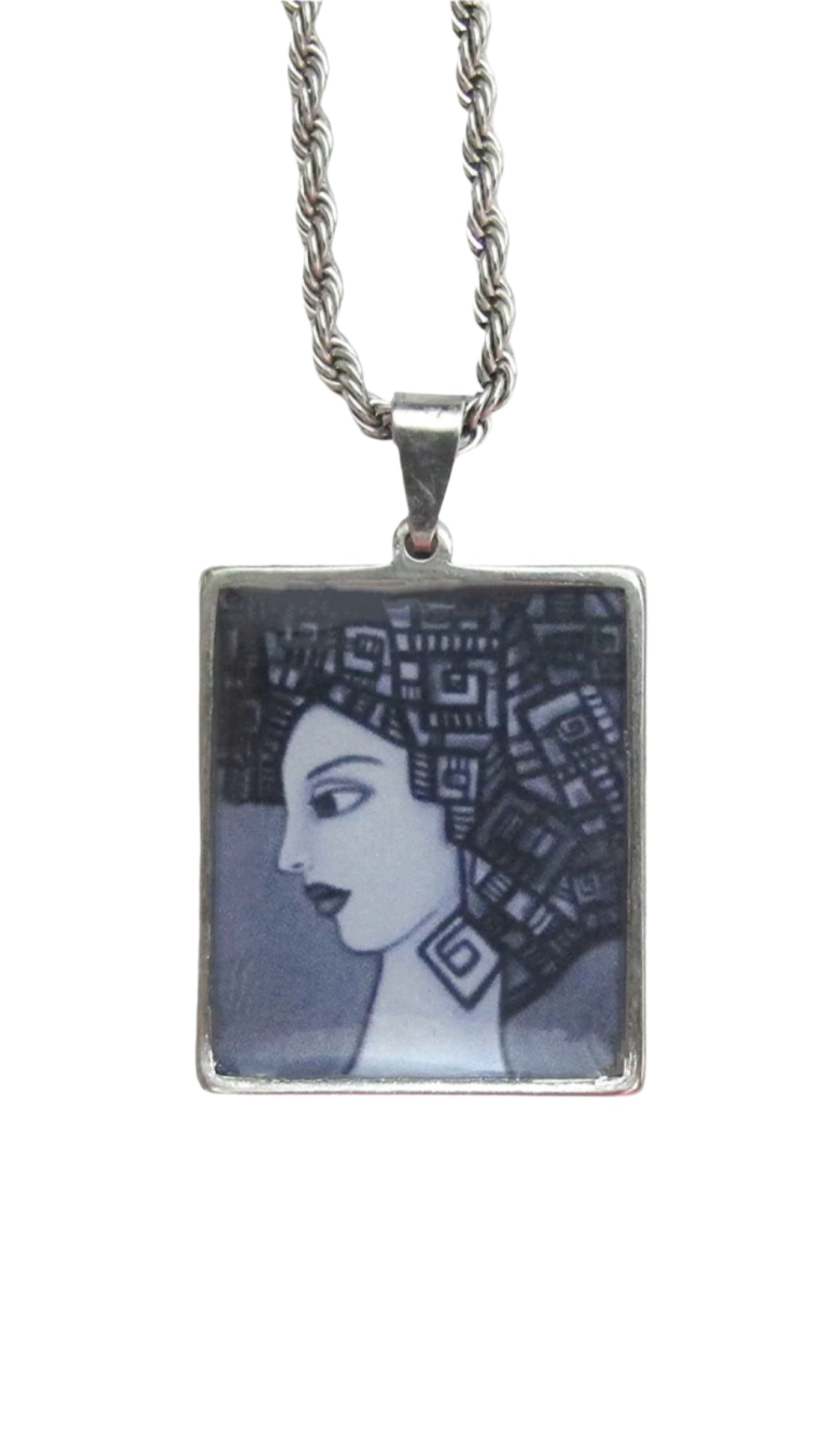 Pendant - SSP1003 - Stainless Steel Chain, 19", Stainless Steel Pendant 25mm X 30mm