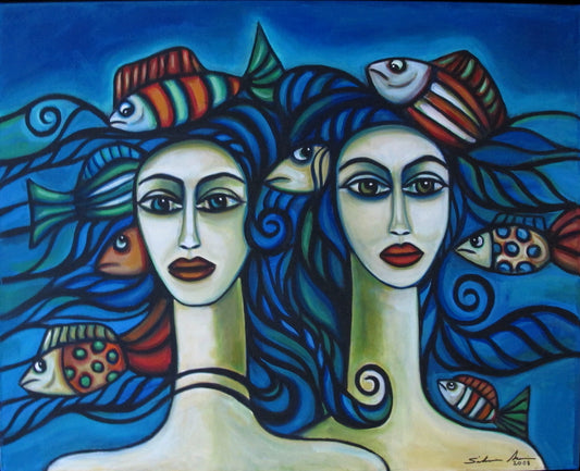 Entre Peses de Colores   24" X 30"