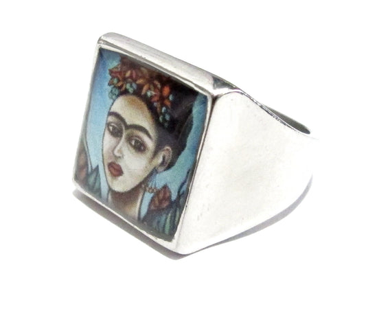Stainless Steel Ring, Size 8 - 15mm X 15mm