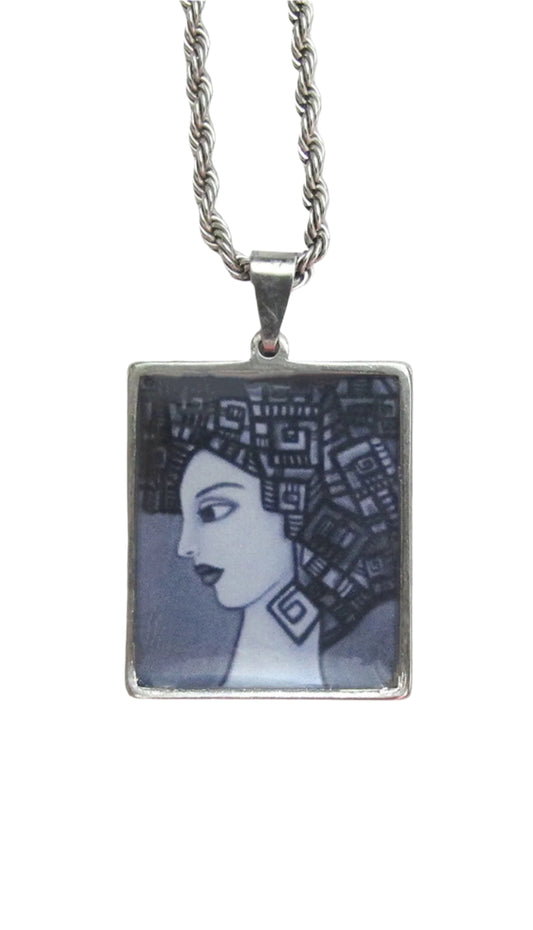 Pendant - SSP1003 - Stainless Steel Chain, 19", Stainless Steel Pendant 25mm X 30mm