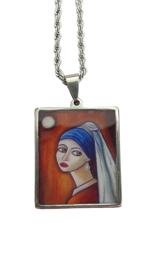 Pendant - SSP1008 - Stainless Steel Chain, 19", Stainless Steel Pendant 25mm X 30mm