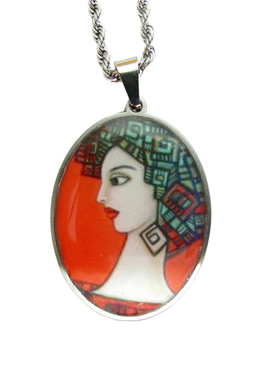 Pendant - SSP1006 - Stainless Steel Chain, 19", Stainless Steel Pendant 30mm X 40mm