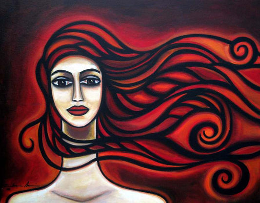 Red Curls   22" X 28" - SOLD